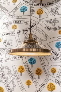 James Grover paints the interior of Zizzi Ristorante in Meadowhall, Sheffield. (Advertising Campaigns, Illustration Ltd, illustrator)