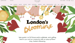 Bright Artist Jessica Smith seen all over London for Kate Spade’s ‘London’s Blooming’. (Bright Group, Design Projects, Events, illustrator)