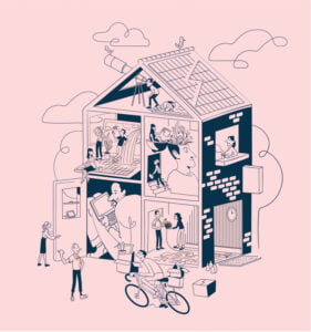 Robert Ball creates a series of humanising illustrations for Techspace.