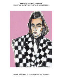 Jess Bird x VERSACE SS24 (illustrator, Lipstick of London)
