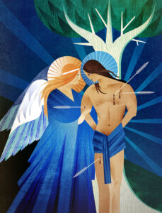 Katie Ponders rich jewel like tones for Saints, Angels & Demons, by Running Press (illustrator, The Artworks)