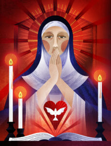 Katie Ponders rich jewel like tones for Saints, Angels & Demons, by Running Press (illustrator, The Artworks)