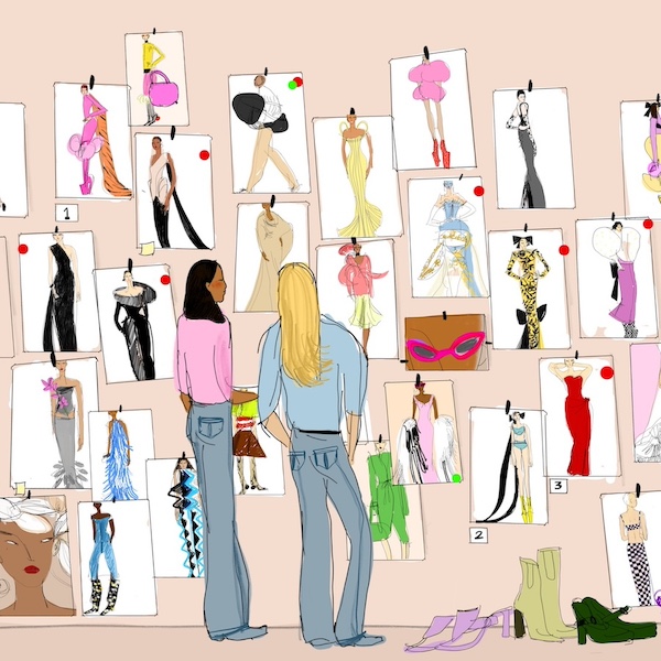 Anjelica Roselyn for The Observer LFW (editorial, illustrator, Lipstick of London)