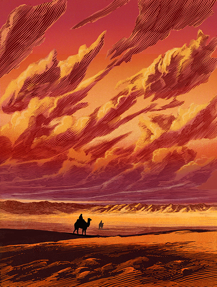 Chris Wormell for Philip Pullman’s ’The Rose Field’ (illustrator, publishing, The Artworks)