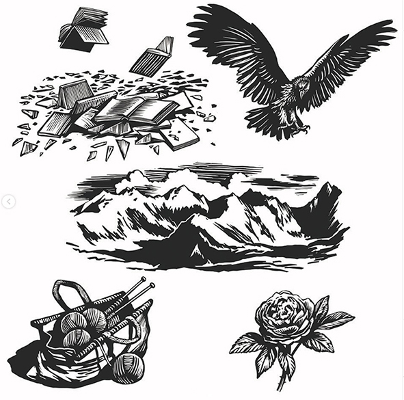 Chris Wormell for Philip Pullman’s ’The Rose Field’ (illustrator, publishing, The Artworks)