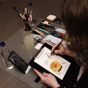 Svetlana Lierre Live illustration for Holly Hunt (Events, illustrator)