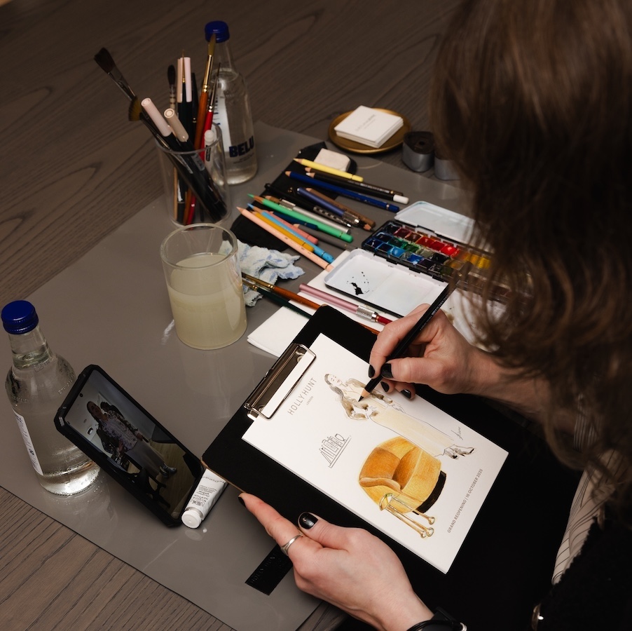 Svetlana Lierre Live illustration for Holly Hunt (Events, illustrator)