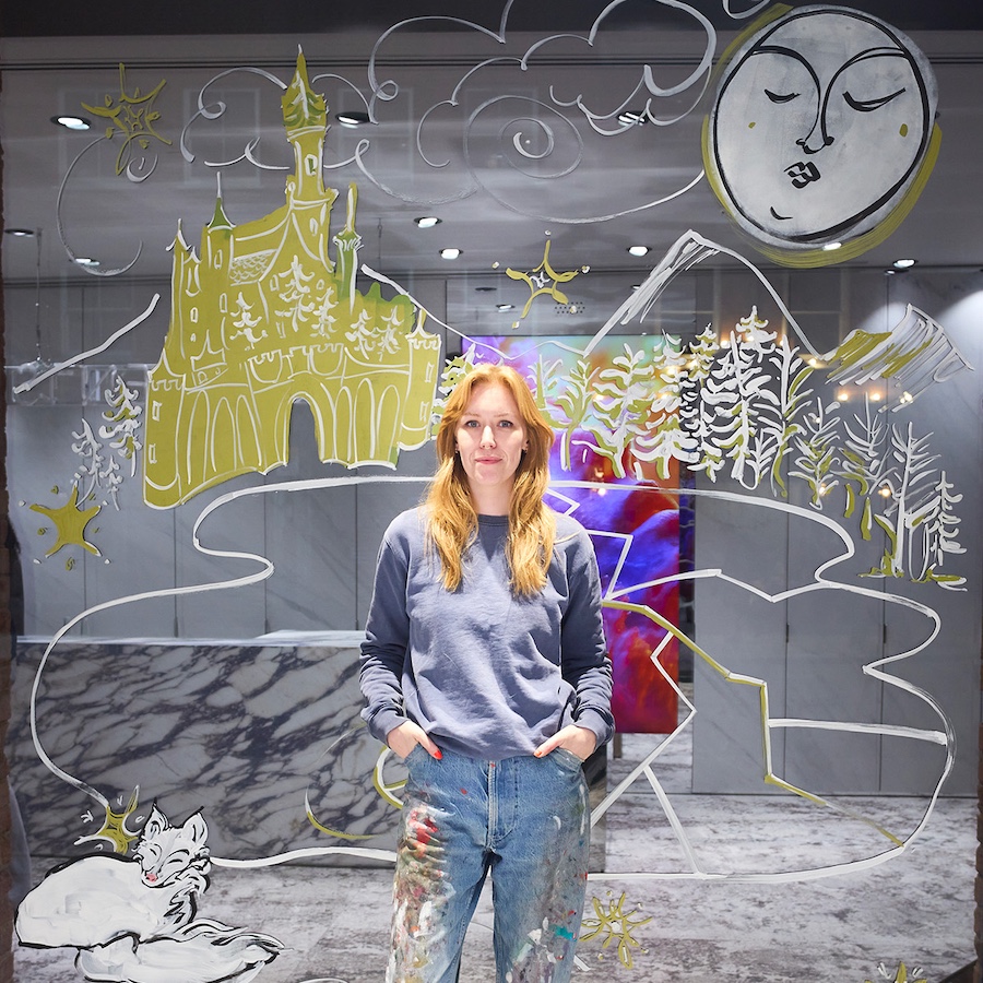 Jess Rose Bird Winter Alchemy Holiday Windows for Iris Cermamica (illustrator, Lipstick of London)