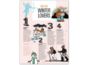 Mark Long – 12 Adventure Honeymoons for Easy Jet Magazine . (editorial, illustrator, NB Illustration)