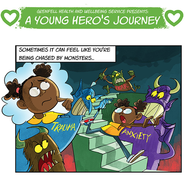 STEVE MAY’S COMIC STRIP FOR GRENFELL (Arena Illustration, illustrator)