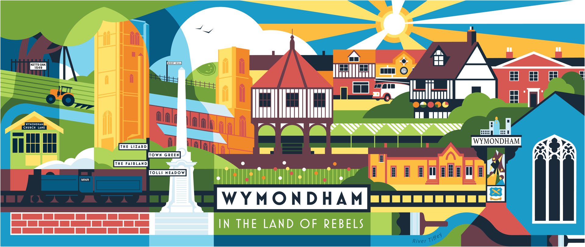 Julia Allum mural Image 1 – JULIA ALLUM – SOUTH NORFOLK & BROADLAND DISTRICT COUNCIL - JULIA ALLUM – SOUTH NORFOLK & BROADLAND DISTRICT COUNCIL (illustrator, Meiklejohn) JULIA ALLUM – SOUTH NORFOLK & BROADLAND DISTRICT COUNCIL (illustrator, Meiklejohn)